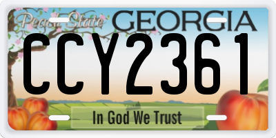 GA license plate CCY2361