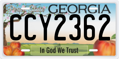 GA license plate CCY2362