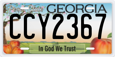 GA license plate CCY2367