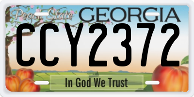 GA license plate CCY2372
