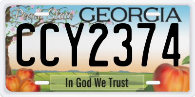 GA license plate CCY2374