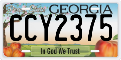 GA license plate CCY2375