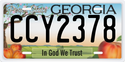 GA license plate CCY2378