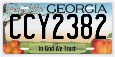 GA license plate CCY2382