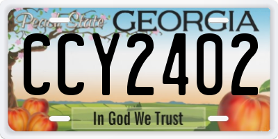 GA license plate CCY2402
