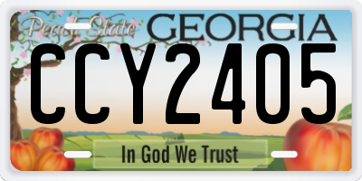 GA license plate CCY2405