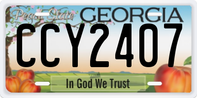 GA license plate CCY2407
