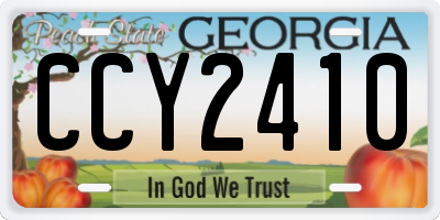 GA license plate CCY2410