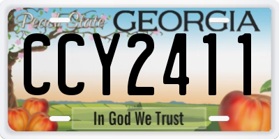 GA license plate CCY2411