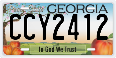 GA license plate CCY2412