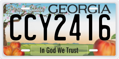 GA license plate CCY2416