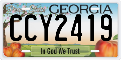 GA license plate CCY2419