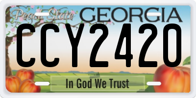GA license plate CCY2420