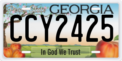 GA license plate CCY2425