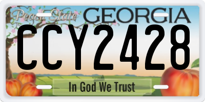 GA license plate CCY2428