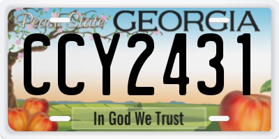 GA license plate CCY2431