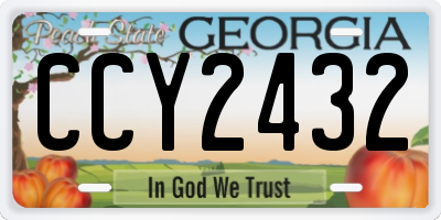 GA license plate CCY2432
