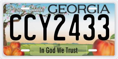 GA license plate CCY2433
