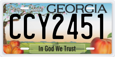 GA license plate CCY2451