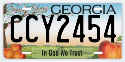 GA license plate CCY2454