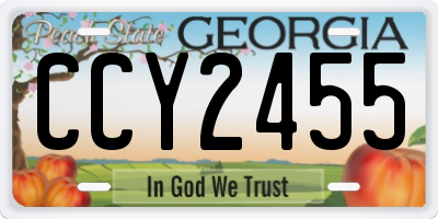 GA license plate CCY2455