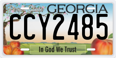 GA license plate CCY2485