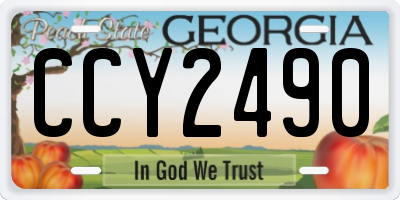 GA license plate CCY2490