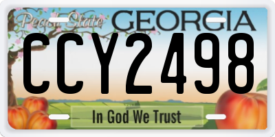 GA license plate CCY2498