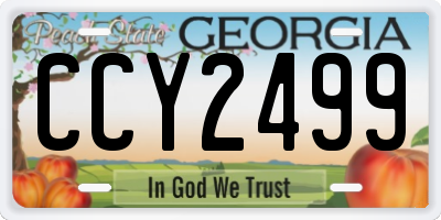 GA license plate CCY2499