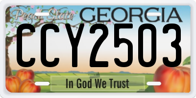 GA license plate CCY2503