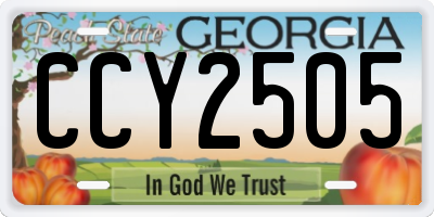 GA license plate CCY2505