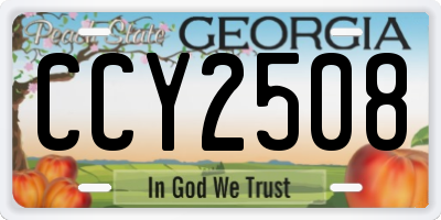 GA license plate CCY2508