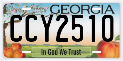 GA license plate CCY2510