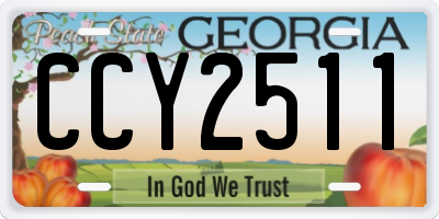 GA license plate CCY2511