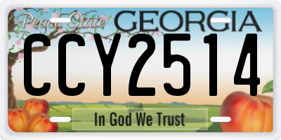 GA license plate CCY2514