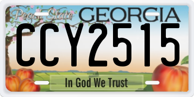 GA license plate CCY2515