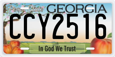 GA license plate CCY2516
