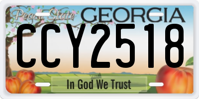 GA license plate CCY2518
