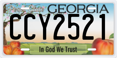 GA license plate CCY2521