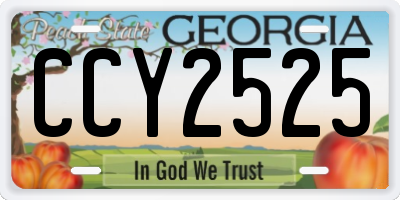 GA license plate CCY2525