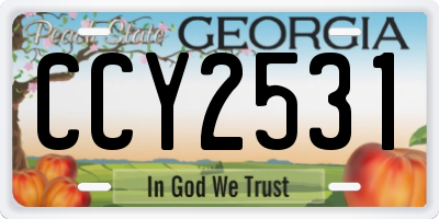 GA license plate CCY2531