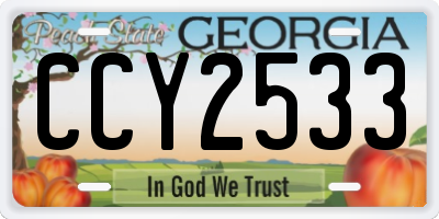 GA license plate CCY2533