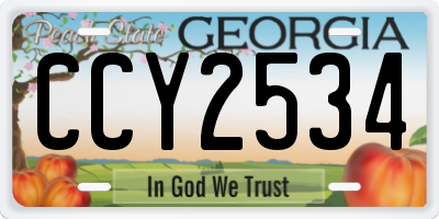 GA license plate CCY2534