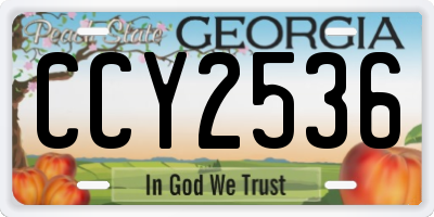 GA license plate CCY2536