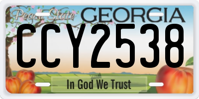 GA license plate CCY2538