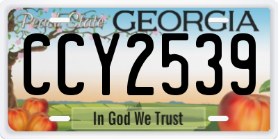 GA license plate CCY2539