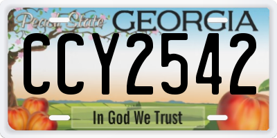 GA license plate CCY2542