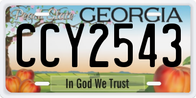 GA license plate CCY2543