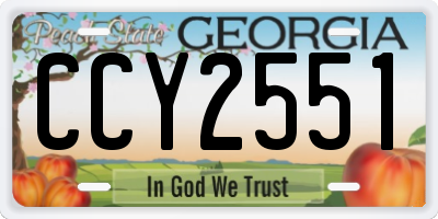 GA license plate CCY2551