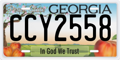 GA license plate CCY2558